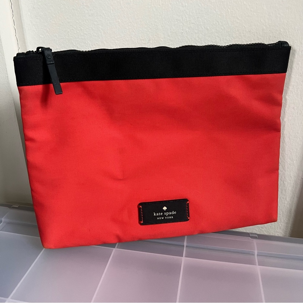 Kate Spade red nylon large iPad pouch